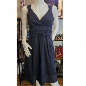 BCBGMAXAZRIA Blue Fit and Flare Summer Dresswith Pockets Size 12 fits 10